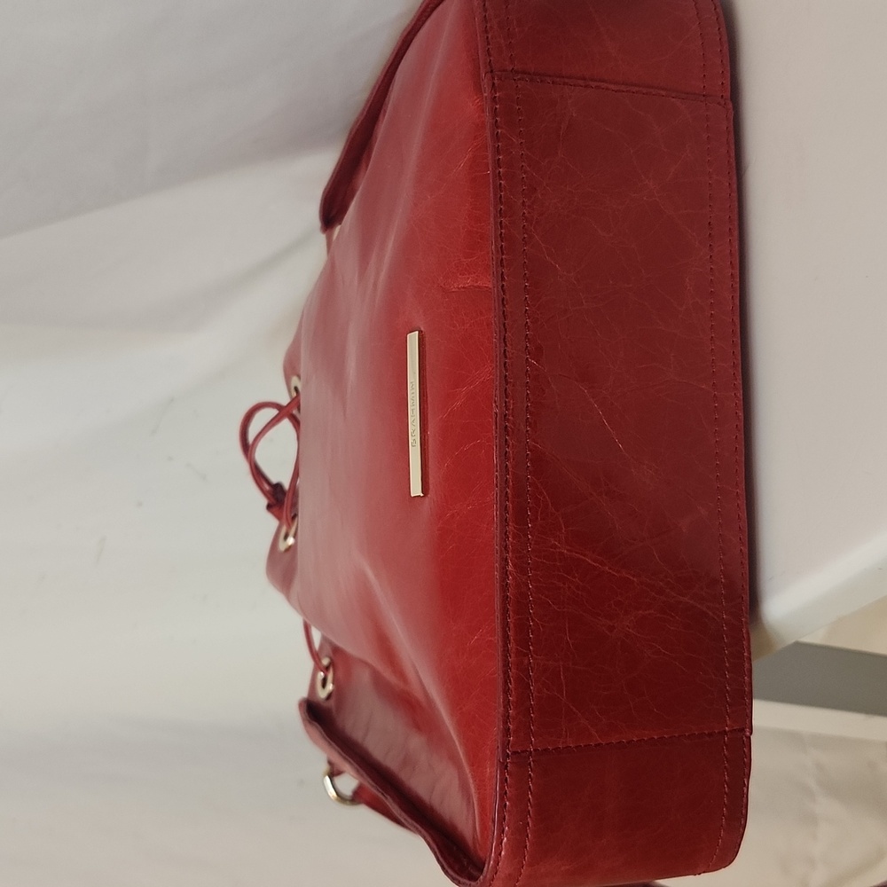 Brahmin Blair Eisenhower Shoulder Bag/Crossover Candy Apple Red Leather Holiday - Picture 13 of 17